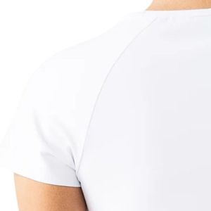 Camiseta Deportiva Blanca de Manga Corta para Mujer, Transpirable, Ajustada, de Algodón, para Gimnasio, Fitness, Entrenamiento, Ejercicio - Product Image 5