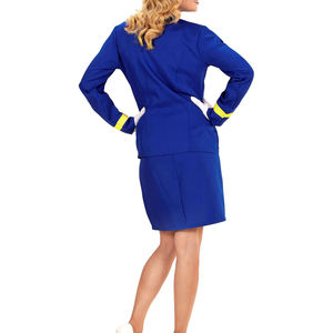 Uniforme d'hôtesse de l'air de haute qualité pour femmes, ensemble jupe et haut à manches longues, logo personnalisé, taille sur mesure - Product Image 3