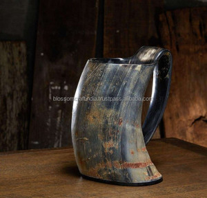 Mug en corne de buffle fait main, finition premium, artisanat unique, durable pour le thé, le café, le jus, les boissons froides, utilisation quotidienne - Product Image 2