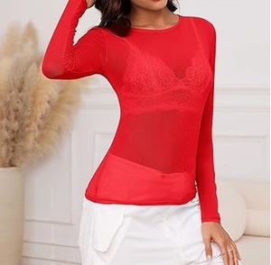 Camisetas de malla transpirables de manga larga de poliéster y nailon de color liso para mujer, ideales para playa, verano y fitness al aire libre. - Product Image 3