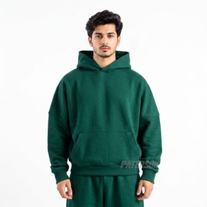 Sweat à capuche personnalisé en molleton de coton 350 GSM, coupe décontractée, épaules tombantes, pour les propriétaires de boutiques, style streetwear - Product Image 5