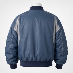 Mens Satin Oversized Bomber Jacket Smooth <b>Fabric</b> Relaxed Fit Modern Style Lightweight Construction Ideal for Fashion Collections - Product Image 3