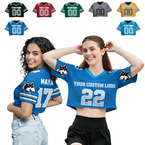 Camiseta de Fútbol Personalizada con Nombre y Número, Estilo Crop Top, Ropa Urbana de Verano, Estilo Hip Hop - Product Image 1