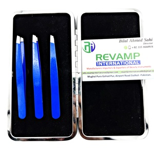 Pinzas de Cejas de Acero Inoxidable de Precisión, Duraderas y Ecológicas, con Punta Inclinada y Colores Personalizables para Tres Pinzas - Product Image 3