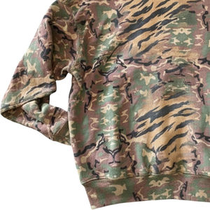 Sweat à capuche zippé camouflage pour homme, style streetwear usé, en polaire, motif camouflage intégral, vêtement d'extérieur décontracté - Product Image 5