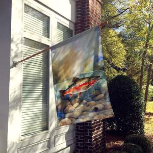 Grande Maison de la Truite Multicolore Drapeau Porche Manches Poteau Décoratif Cour Bannière Oeuvre Polyester Tenture Murale pour la Taille de la Maison - Product Image 2