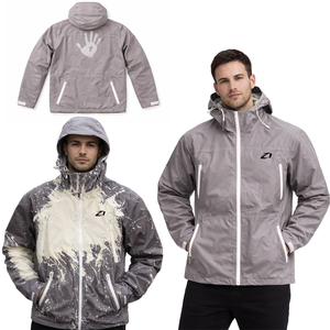 เสื้อแจ็คเก็ตกันลมกันน้ำสำหรับผู้ชาย แบบมีฮู้ด ผลิตจากผ้าไนลอนเปลี่ยนสีตามอุณหภูมิ  สำหรับเดินป่า - Product Image 1