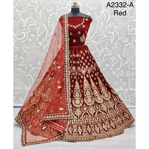 Colecciones de Lehenga Choli de viscosa para novias indias con trabajo Zarkhan de Fabzone - Product Image 2