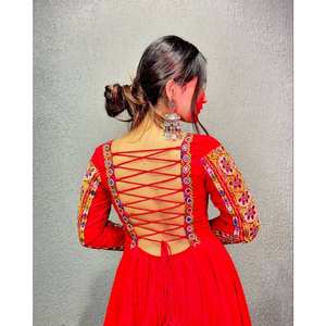 Beautiful XL Size Gown and Dupatta <b>Set</b> with Digital Print and Real <b>Mirror</b> Work - Product Image 3