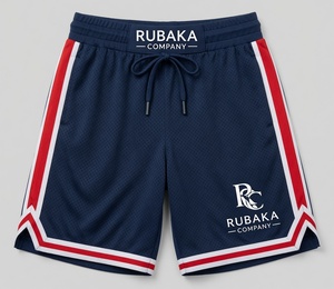 Shorts de sport noirs avec empiècements latéraux rouges, poches cargo et cordon de serrage rouge, logo Huracan en studio pour vêtements de sport haut de gamme - Product Image 4