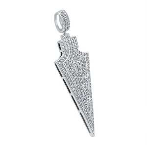 Colgante Spike con Diamantes de Corte Princesa Engastados en Plata 925, Amuleto Minimalista Unisex - Product Image 2