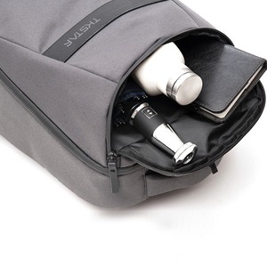 Gray Simple Large Capacity Business <b>Backpack</b> <b>Laptop</b> Bag Anti-theft Zipper <b>Backpack</b> - Product Image 2