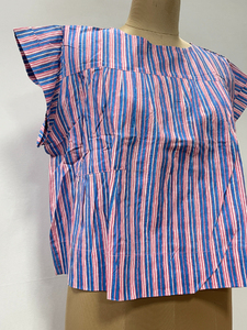 Hand Block Printed Cotton <b>Boho</b> <b>Shirt</b> Lightweight Top Women Short Tops Casual <b>Shirt</b> - Product Image 3