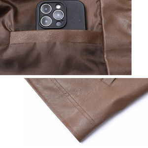 Veste en cuir ample et confortable, flatteuse pour toutes les morphologies, coupe-vent et imperméable, veste pour homme - Product Image 4