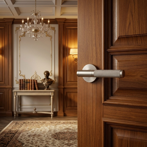 Modern Brass Lever Door <b>Handle</b> Set Knurled Grip Design Interior Door Hardware Matte Black Gold Bronze Finish Premium <b>Handles</b> - Product Image 4