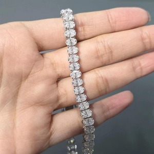 Excellent Oval Cut 925 Sterling Silver Diamond Studded Women Bracelet with Handcrafted Moissanite for <b>Wedding</b> Party <b>Gift</b> Purpose - Product Image 1