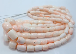 Perles tubulaires en corail rose naturel japonais, authentiques pierres précieuses en corail, perles en vrac pour colliers et bijoux - Product Image 5