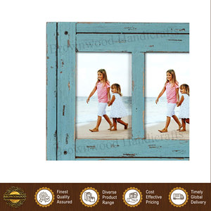 Cadres photo en bois de manguier bleu turquoise au design unique de haute qualité pour la décoration intérieure – Vente en gros - Product Image 4