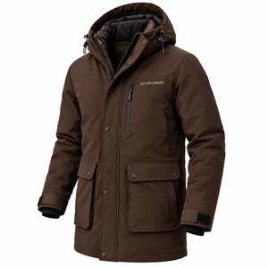 Best Style <b>Men's</b> Reversible <b>Parka</b> Jacket Waterproof <b>Winter</b> <b>Coat</b> Hooded Collar Thick Cotton Filling Plus Size Design Wholesale - Product Image 3