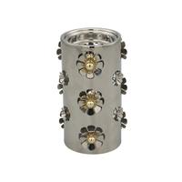 Encensoir en métal argenté avec applique florale 3D, style saoudien, pour Bakhoor, Majlis Oud et Dakhoon, vente en gros