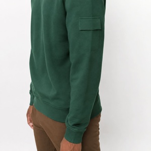Sweat-shirt à capuche unisexe vert foncé, coupe classique, manches raglan, couleur unie, décontracté, en coton tricoté, avec poche, pour l'hiver, séchage rapide - Product Image 4