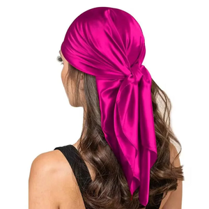 Pañuelo de seda de 90cm para mujer, accesorios para el cabello de moda para las cuatro estaciones, Hijab, Foulard, Bandana, pañuelo para la cabeza - Product Image 6