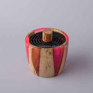 Offre Spéciale bleu ciel et bois résine Bakhoor brûleur Mini Bukhoor brûleur bois pour cadeau de mariage brûleur d'encens Bakhoor - Product Image 1