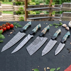 High Quality 5-Piece Damascus Steel Kitchen <b>Knife</b> <b>Set</b> Ambidextrous Professional Chef <b>Knife</b> Collection <b>Sharp</b> Home Restaurant Use - Product Image 2