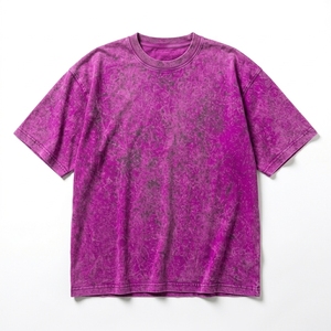 T-shirt vintage délavé à l'acide pour homme, grande taille, manches courtes, col rond, en coton, style décontracté streetwear, logo personnalisé - Product Image 3
