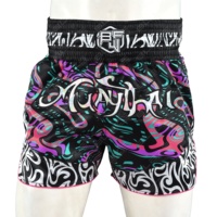 Shorts de Muay Thai personnalisés OEM pour hommes - Taille élastique 100% polyester Impression par transfert de sublimation écologique
