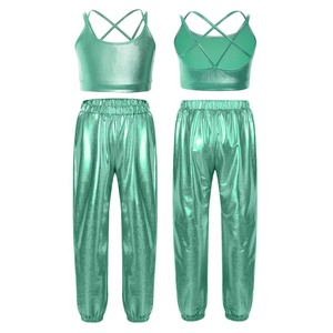 Maillot Metálico de Gimnasia Rítmica para Niñas de 6 a 16 Años con Pantalones, para Patinaje Artístico, Competencia, Actuación en Escenario, Uso Diario Informal - Product Image 3