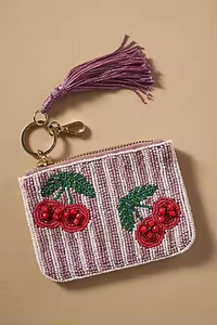 Porte-monnaie élégant et classique à motif de dessin animé, imprimé en typographie, brodé, avec perles de rocaille, pochette à main personnalisée MULTI - Product Image 3