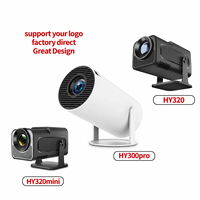 Projecteur Home Cinéma Portable HY300 Pro Mini, Android 11, 2 Go RAM, 16 Go ROM, 160 Lumens ANSI, Compatible 4K, Idéal Soirées Cinéma en Chambre