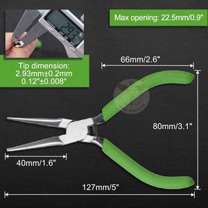 Pince à bec effilé légère de 5 pouces pour la fabrication de bijoux, en acier inoxydable, mâchoires dentelées pour plier et saisir le fil, surface lisse - Product Image 6