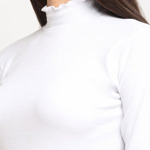 Pull en laine torsadée vintage de haute qualité pour femme, col montant, manches raglan, manches longues, épais, pour l'hiver et l'automne - Product Image 6