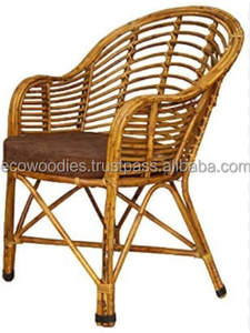 Natural Handmade Bamboo <b>Cane</b> Rocking <b>Chair</b> Back Support Armrest for Outdoor Use Eco-friendly Weather Resistant Bedroom Living - Product Image 6