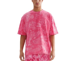 เสื้อยืดผ้าฟลีซคุณภาพสูง 100% คอตตอน ลายมัดย้อม สไตล์ลำลอง ทรงโอเวอร์ไซส์ แขนสั้น คอกลม ใส่สบาย ทรงหลวม ใส่ได้ทั้งผู้ชายและผู้หญิง เหมาะสำหรับฤดูใบไม้ผลิ - Product Image 2