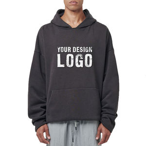 Autumn Winter 100% Cotton Heavyweight <b>Oversize</b> <b>Mens</b> <b>Hoodie</b> High Quality Drop Shoulder Plus <b>Fleece</b> Loose <b>Men's</b> Hoodies - Product Image 1
