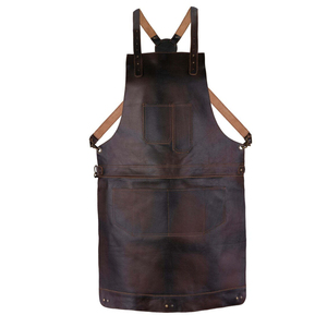 Polished Design Shiny <b>Leather</b> Made Welding <b>Aprons</b> Spark Proof Features Dark Cowhide Split <b>Leather</b> Welding <b>Apron</b> In Low MOQ - Product Image 3