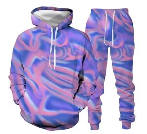 Jersey de manga larga para hombre gimnasio de talla grande liso Tie Dye chándal bordado ropa deportiva para correr impresión Digital Jogging - Product Image 6