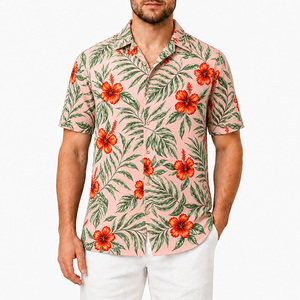 Chemise de plage pour homme en tissu sergé écologique à séchage rapide, imprimée avec un logo personnalisé de haute qualité, nouvelle mode, douce et confortable - Product Image 2