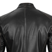 Blouson Bomber Homme en Cuir de Vachette Véritable OEM Personnalisé, Noir Classique, Pleine Fleur, Vêtement d'extérieur Décontracté, Blouson Moto Biker avec Doublure en Laine