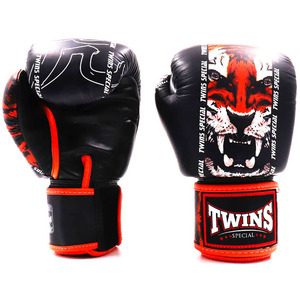 ถุงมือชกมวยพิมพ์ลายสิงโตรุ่นล่าสุด หนังวัวแท้ สำหรับฝึกซ้อมและแข่งขัน ศิลปะการต่อสู้ อุปกรณ์กีฬา - Product Image 1