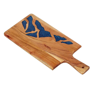 เขียงไม้ทำมือพร้อมลายเรซิ่นสีน้ำเงินสุดพิเศษ พื้นผิวไม้เนื้อแข็งทนทาน ด้ามจับมีสไตล์ เหมาะสำหรับใช้ในครัว - Product Image 4