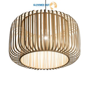 Custom Design Bamboo Rattan Pendant <b>Light</b> Natural Woven Lampshade For Restaurant Cafe Decor - Product Image 5