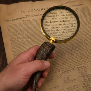 Loupe vintage en métal avec poignée en corne de bœuf, loupe de lecture portative de 10 pouces, lentille de 4 pouces, décoration de bureau steampunk - Product Image 6