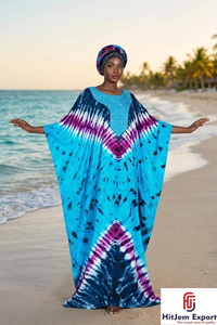 Vestido Kaftán Estampado para Mujer, Holgado, para Playa, Verano, de Seda, Algodón, Rayón, Poliéster, Fabricación Personalizada al por Mayor - Product Image 5