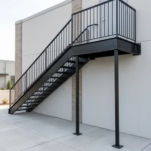 Escalera de Acero en Arco para Interiores con Barandilla Metálica, Diseño Moderno para Uso en Villas - Product Image 2