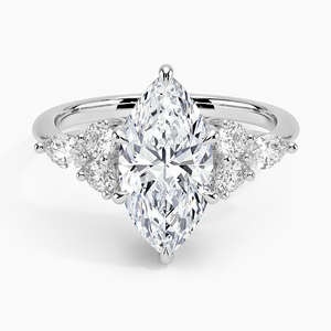 Anillo de Boda BOJ Ring 043 con Corte Marquise, Plata 925, Diamante Luxe Nadia y Baño de Rodio, 2ct, Color D, VVS1, Moissanita, Certificado GRA - Product Image 1