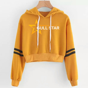 Sweat-shirt à capuche jaune pour femme, manches longues, fermeture éclair, couleur unie, coton tricoté, respirant, vêtements d'automne - Product Image 4